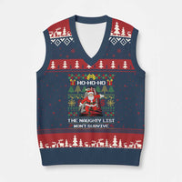 Nakatomi Plaza Xmas V-Neck Knit Sweater Vest Funny Santa Gun Cosplay Xmas - Wonder Print Shop