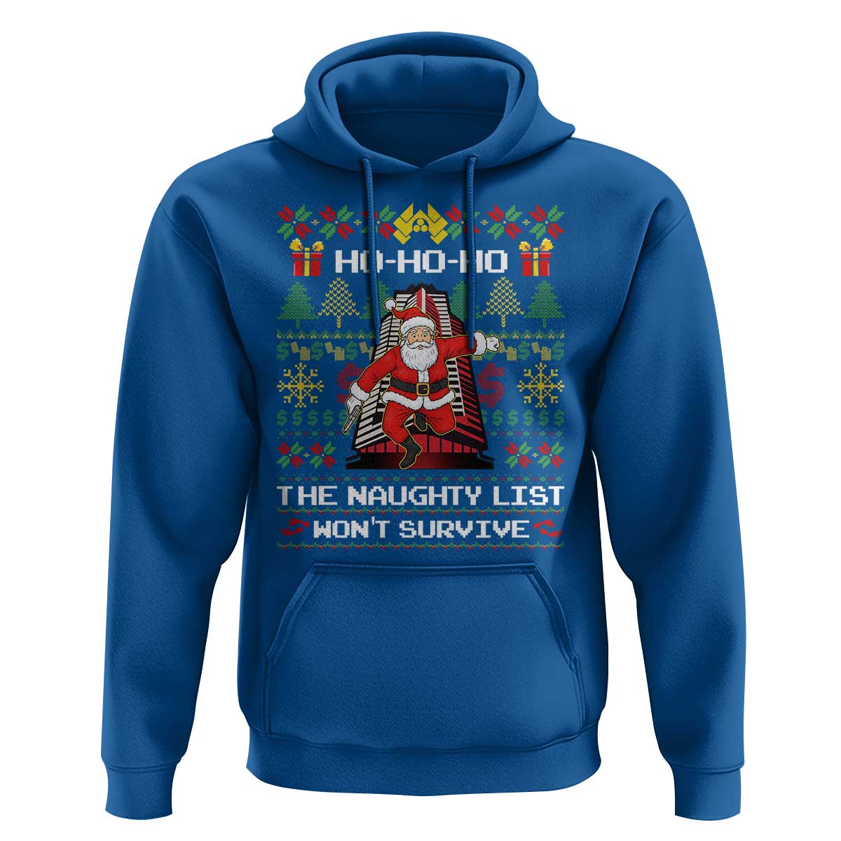 Nakatomi Plaza Christmas Hoodie Funny Santa Gun Cosplay Xmas - Wonder Print Shop