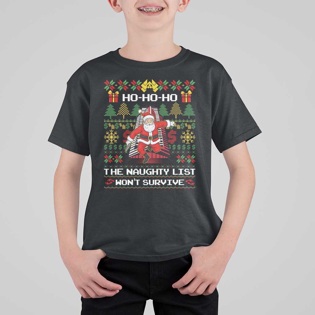 Nakatomi Plaza Christmas T Shirt For Kid Funny Santa Gun Cosplay Xmas - Wonder Print Shop