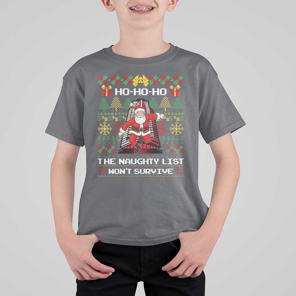 Nakatomi Plaza Christmas T Shirt For Kid Funny Santa Gun Cosplay Xmas - Wonder Print Shop