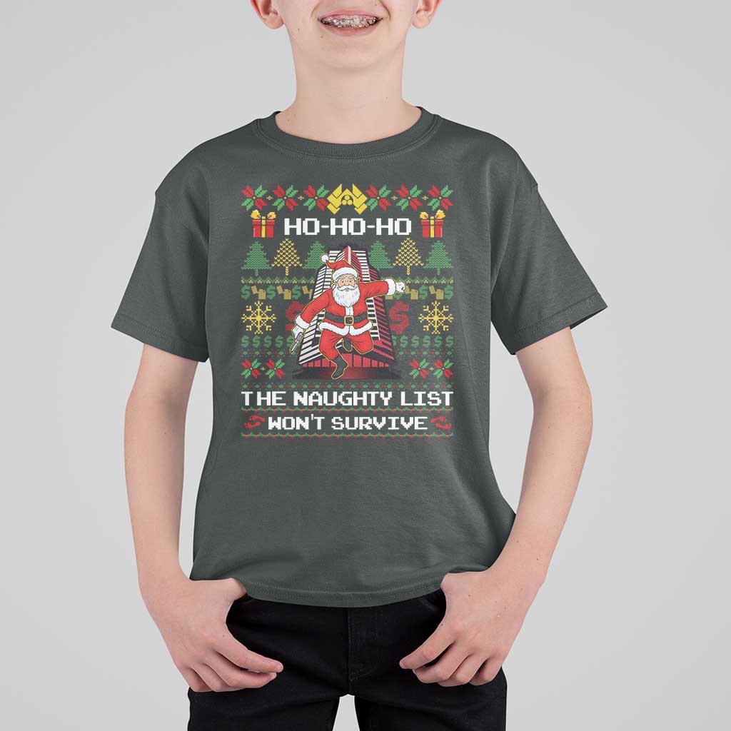 Nakatomi Plaza Christmas T Shirt For Kid Funny Santa Gun Cosplay Xmas - Wonder Print Shop