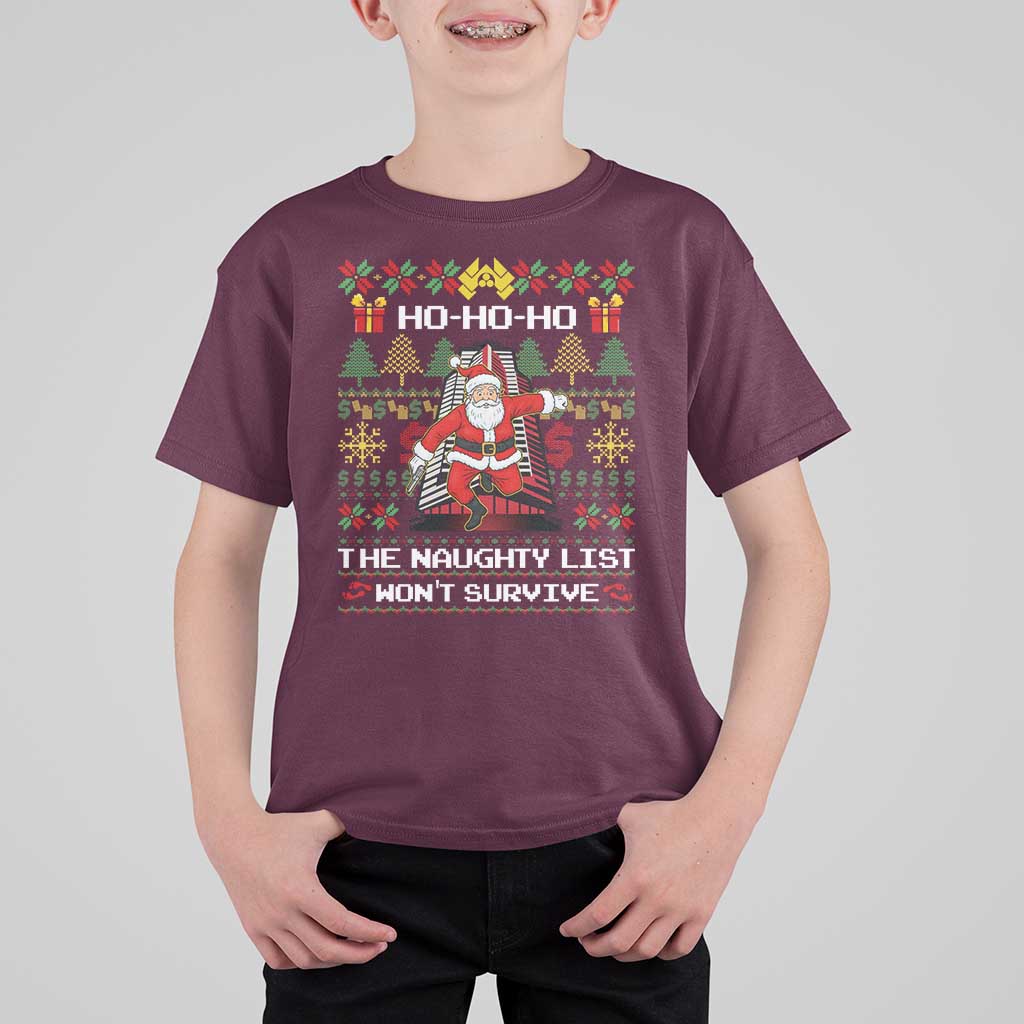 Nakatomi Plaza Christmas T Shirt For Kid Funny Santa Gun Cosplay Xmas - Wonder Print Shop