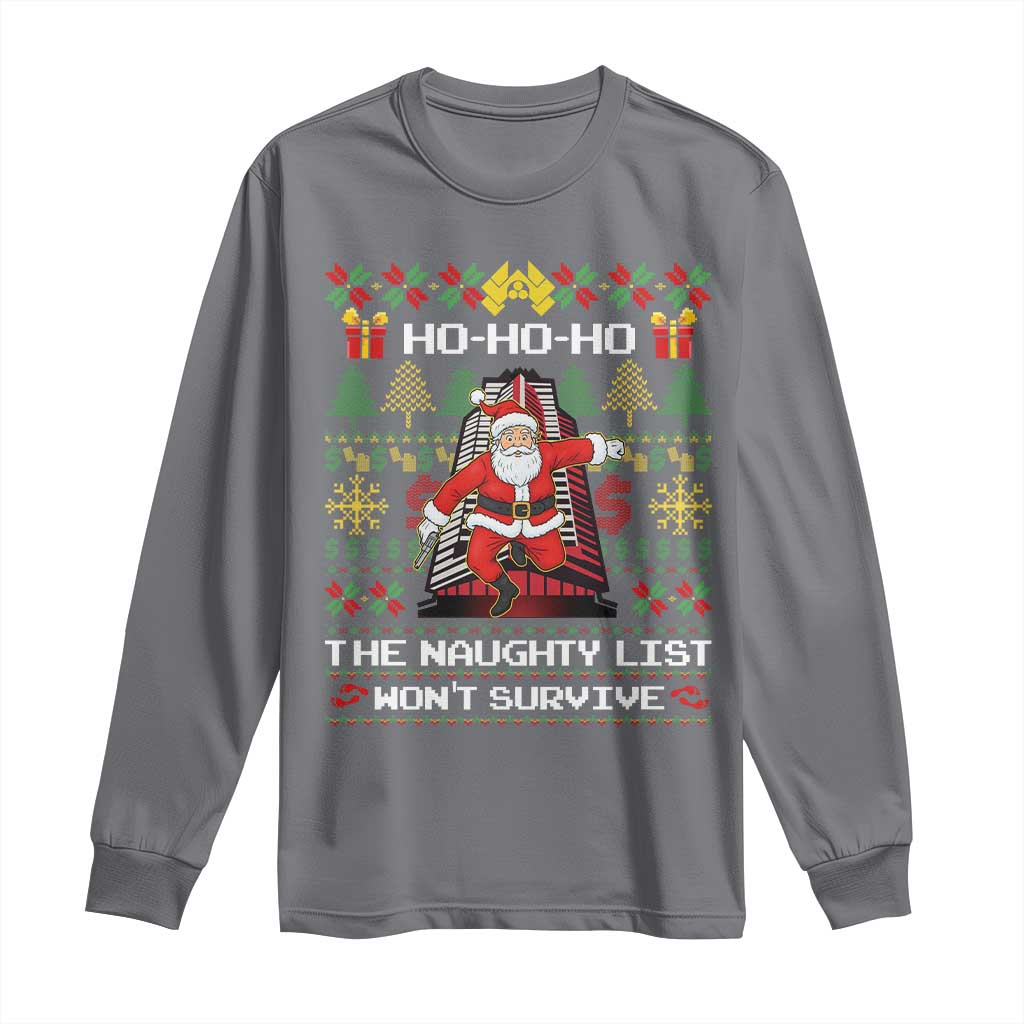Nakatomi Plaza Christmas Long Sleeve Shirt Funny Santa Gun Cosplay Xmas - Wonder Print Shop