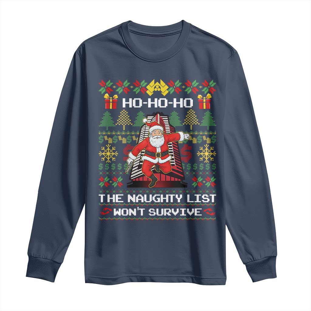 Nakatomi Plaza Christmas Long Sleeve Shirt Funny Santa Gun Cosplay Xmas - Wonder Print Shop