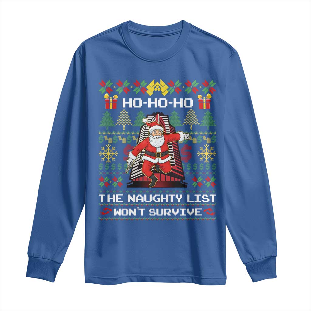 Nakatomi Plaza Christmas Long Sleeve Shirt Funny Santa Gun Cosplay Xmas - Wonder Print Shop