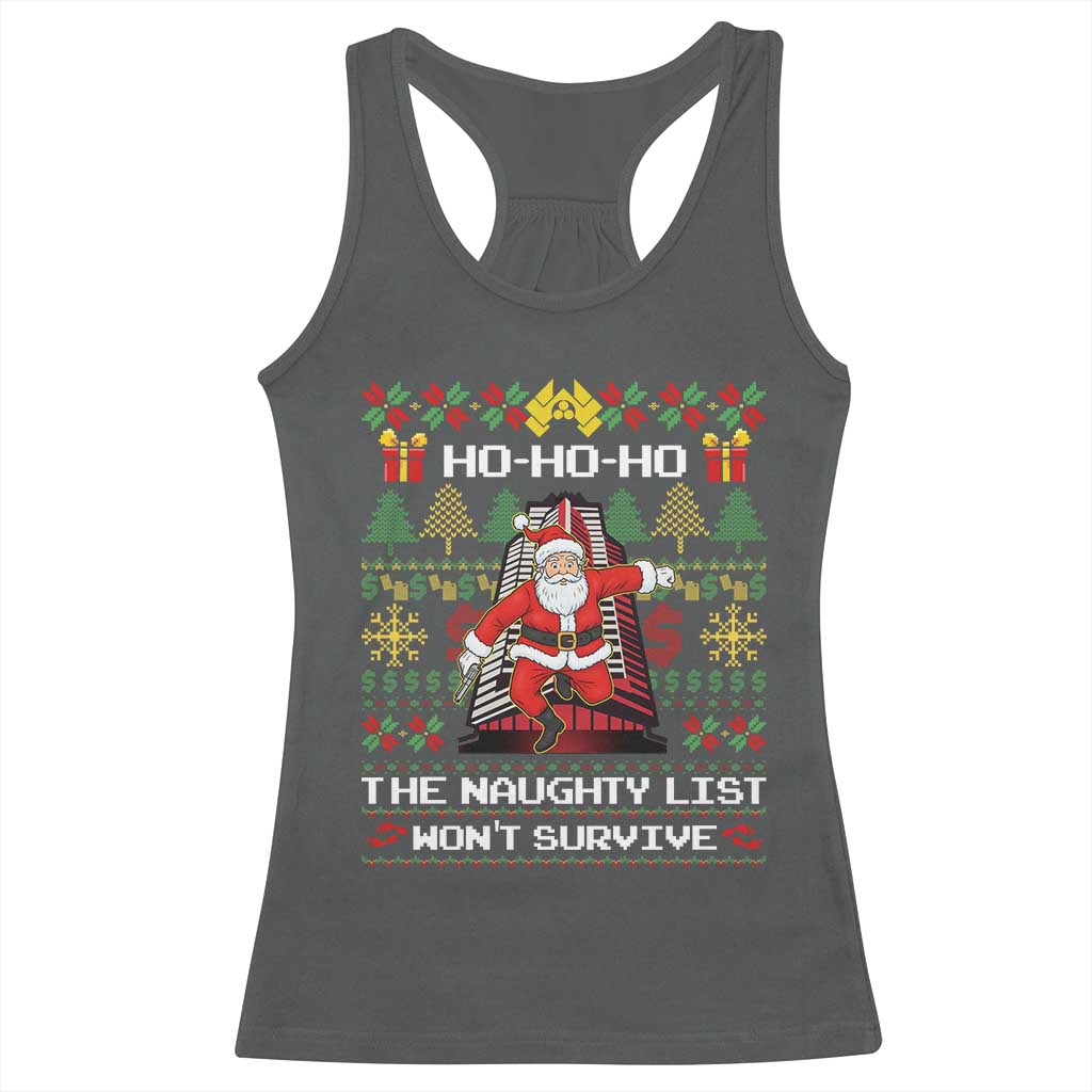 Nakatomi Plaza Christmas Racerback Tank Top Funny Santa Gun Cosplay Xmas - Wonder Print Shop