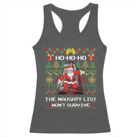 Nakatomi Plaza Christmas Racerback Tank Top Funny Santa Gun Cosplay Xmas - Wonder Print Shop