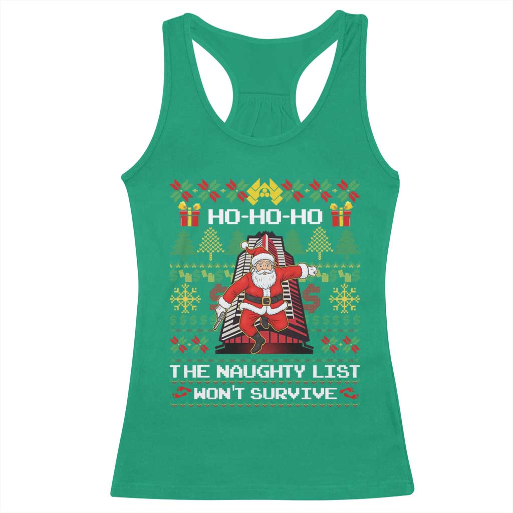 Nakatomi Plaza Christmas Racerback Tank Top Funny Santa Gun Cosplay Xmas - Wonder Print Shop