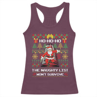 Nakatomi Plaza Christmas Racerback Tank Top Funny Santa Gun Cosplay Xmas - Wonder Print Shop