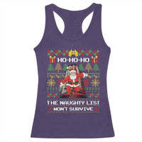 Nakatomi Plaza Christmas Racerback Tank Top Funny Santa Gun Cosplay Xmas - Wonder Print Shop