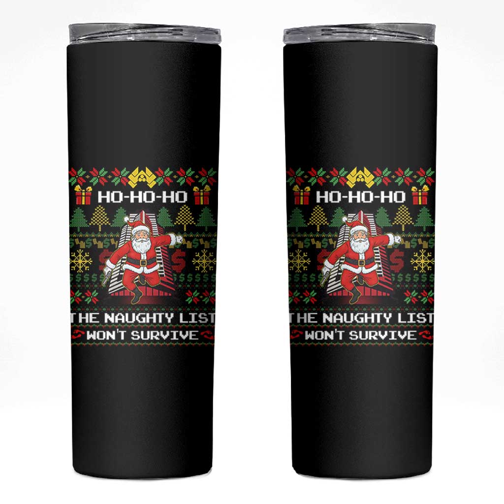 Nakatomi Plaza Christmas Skinny Tumbler Funny Santa Gun Cosplay Xmas - Wonder Print Shop