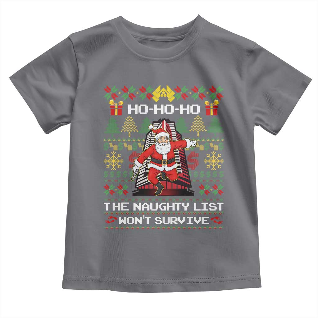Nakatomi Plaza Christmas Toddler T Shirt Funny Santa Gun Cosplay Xmas - Wonder Print Shop