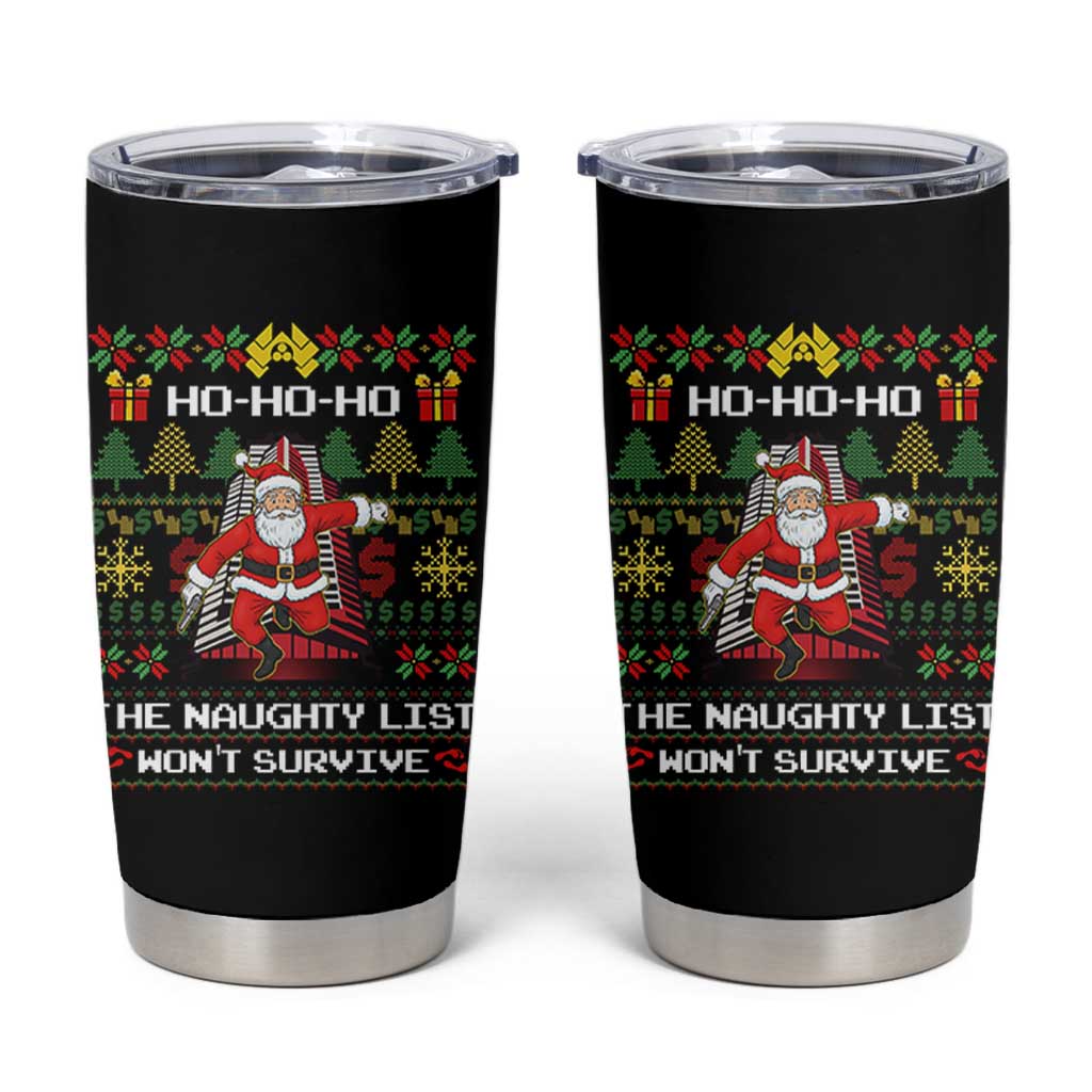 Nakatomi Plaza Christmas Tumbler Cup Funny Santa Gun Cosplay Xmas - Wonder Print Shop