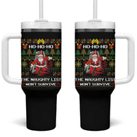 Nakatomi Plaza Christmas Tumbler With Handle Funny Santa Gun Cosplay Xmas - Wonder Print Shop