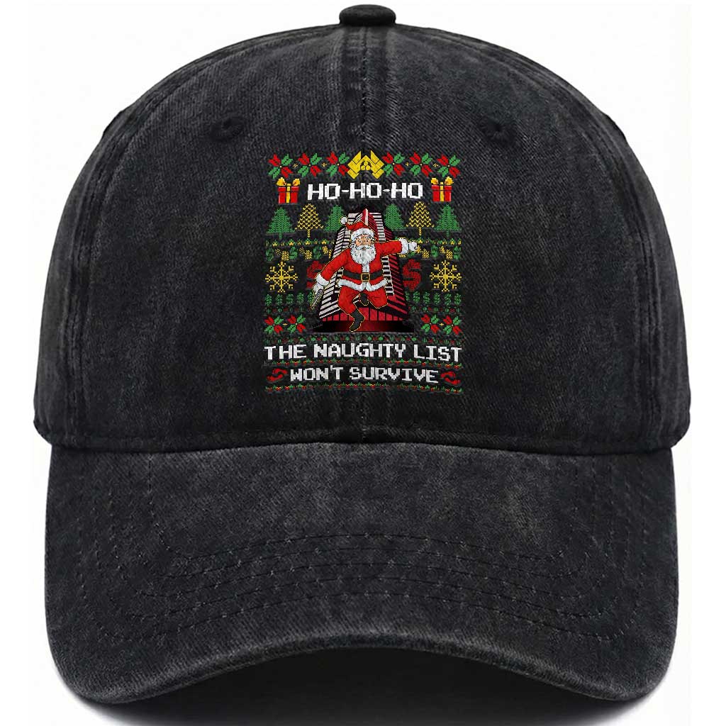 Nakatomi Plaza Christmas Washed Cotton Baseball Cap Funny Santa Gun Cosplay Xmas