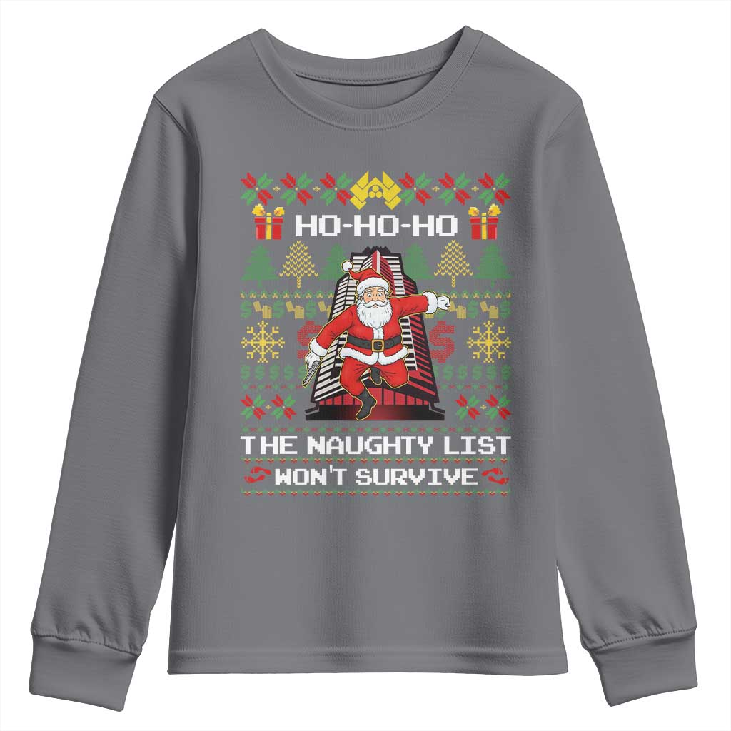Nakatomi Plaza Christmas Youth Sweatshirt Funny Santa Gun Cosplay Xmas - Wonder Print Shop