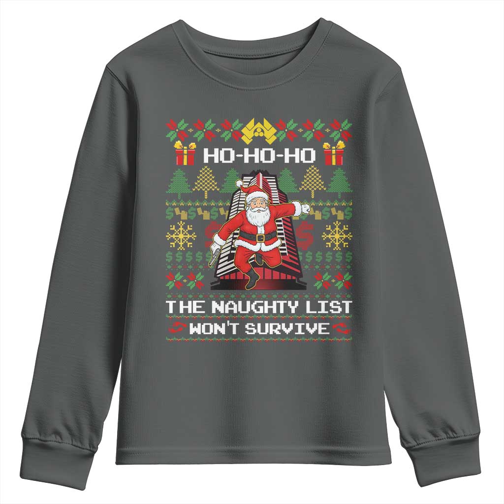 Nakatomi Plaza Christmas Youth Sweatshirt Funny Santa Gun Cosplay Xmas - Wonder Print Shop