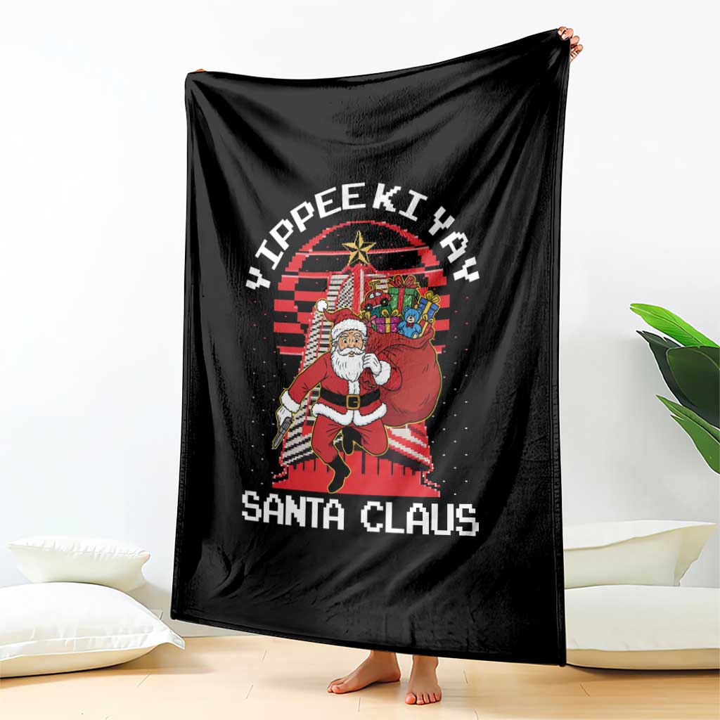 Nakatomi Plaza Christmas Throw Blanket Yippee Ki Yay Santa Claus - Wonder Print Shop