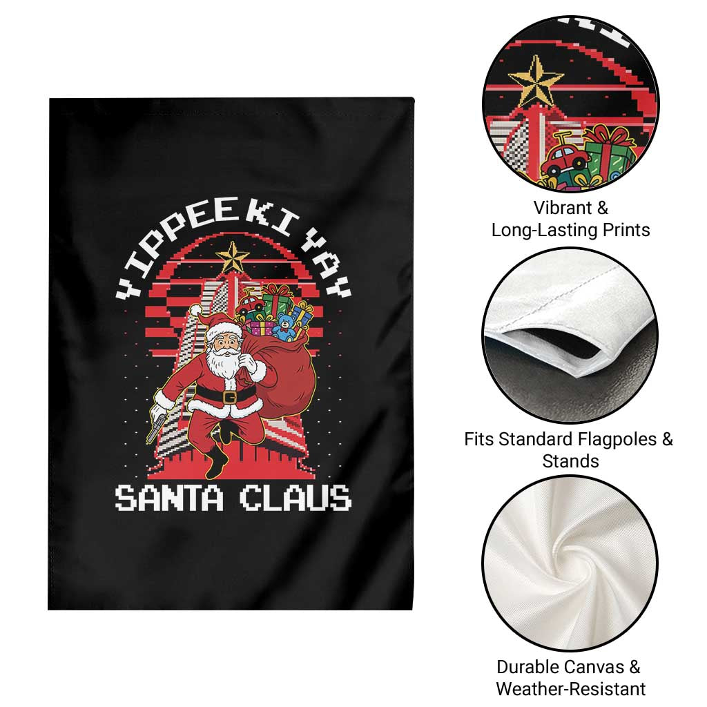 Nakatomi Plaza Christmas Garden Flag Yippee Ki Yay Santa Claus - Wonder Print Shop
