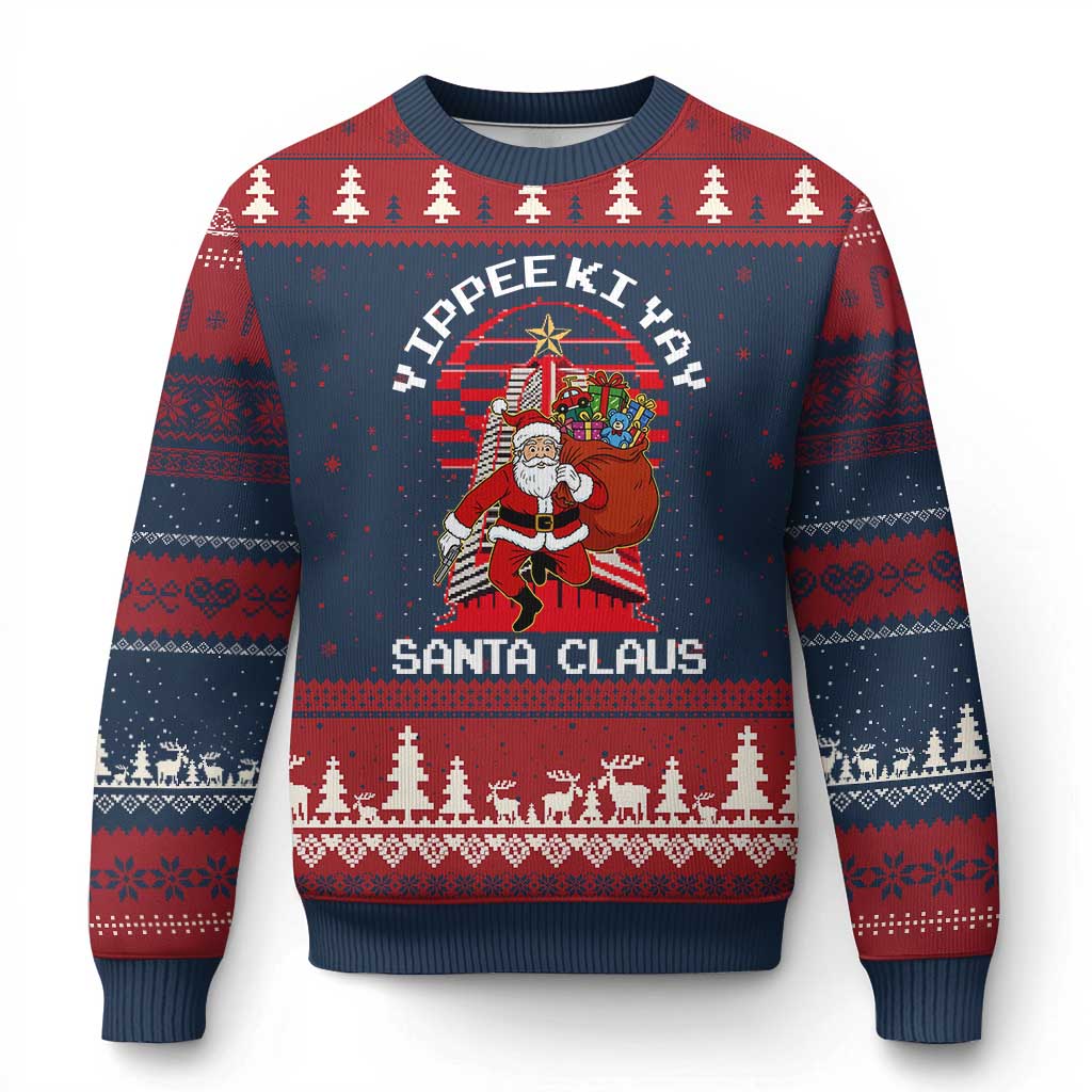 Nakatomi Plaza Xmas Ugly Christmas Sweater Yippee Ki Yay Santa Claus - Wonder Print Shop