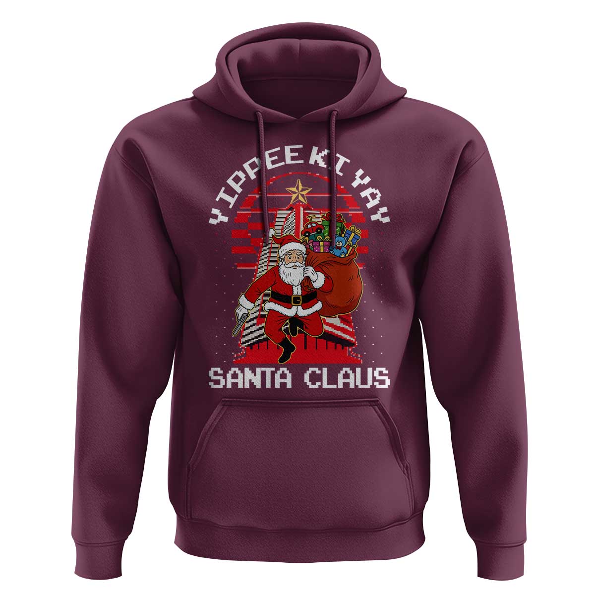 Nakatomi Plaza Christmas Hoodie Yippee Ki Yay Santa Claus - Wonder Print Shop