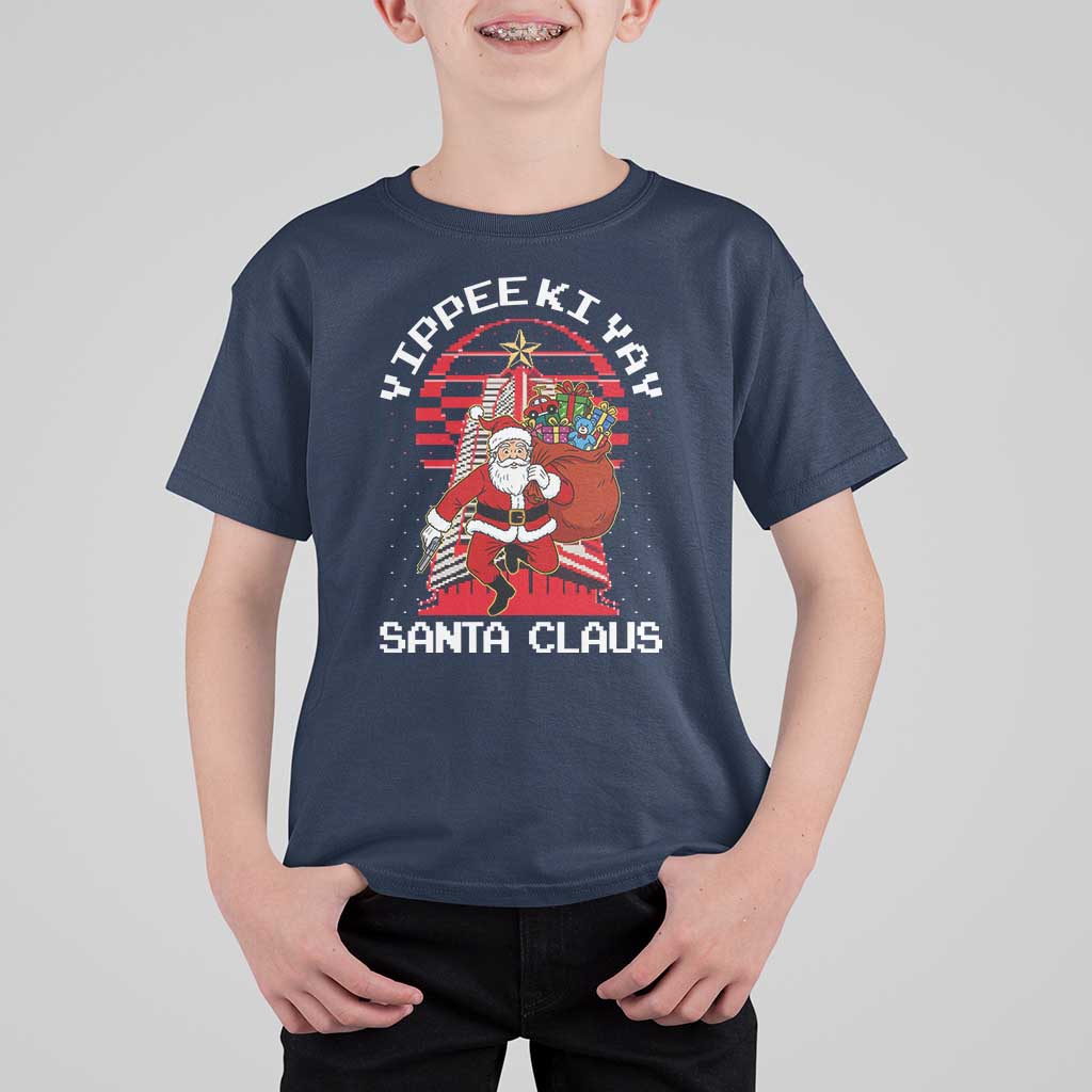 Nakatomi Plaza Christmas T Shirt For Kid Yippee Ki Yay Santa Claus - Wonder Print Shop