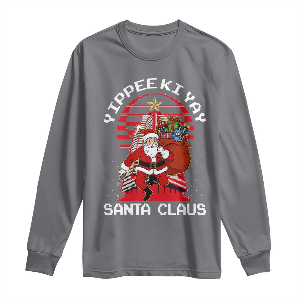 Nakatomi Plaza Christmas Long Sleeve Shirt Yippee Ki Yay Santa Claus - Wonder Print Shop