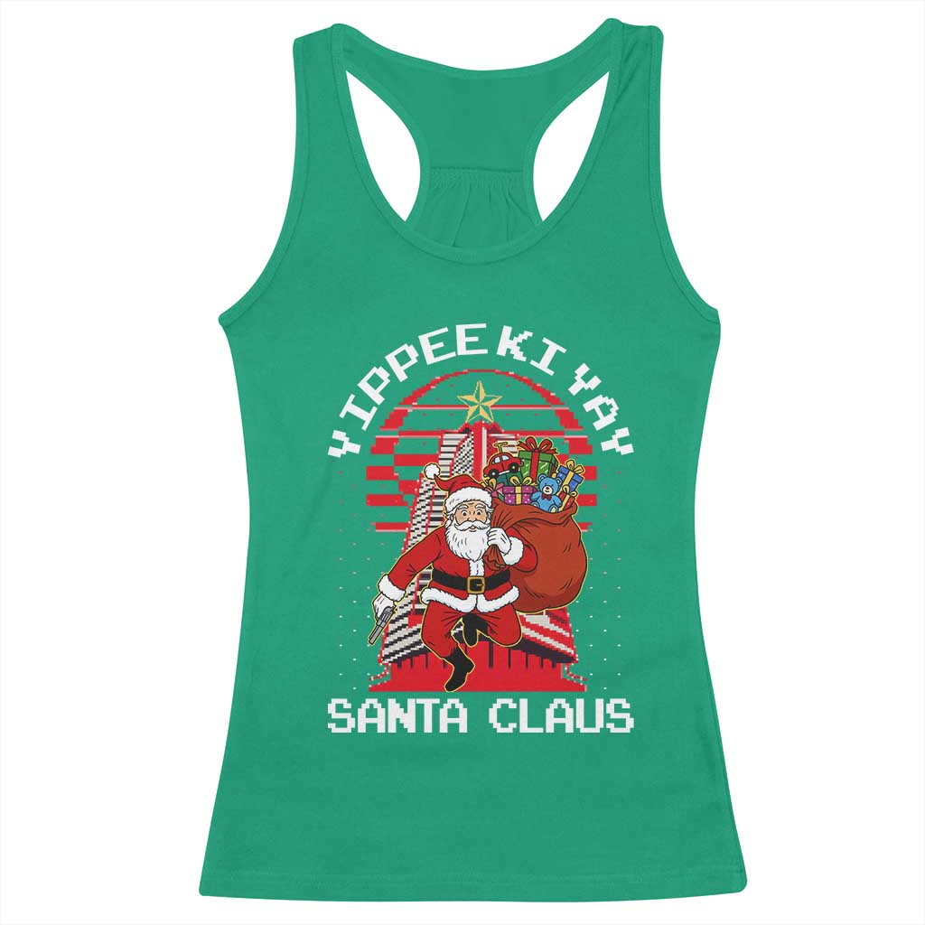Nakatomi Plaza Christmas Racerback Tank Top Yippee Ki Yay Santa Claus - Wonder Print Shop