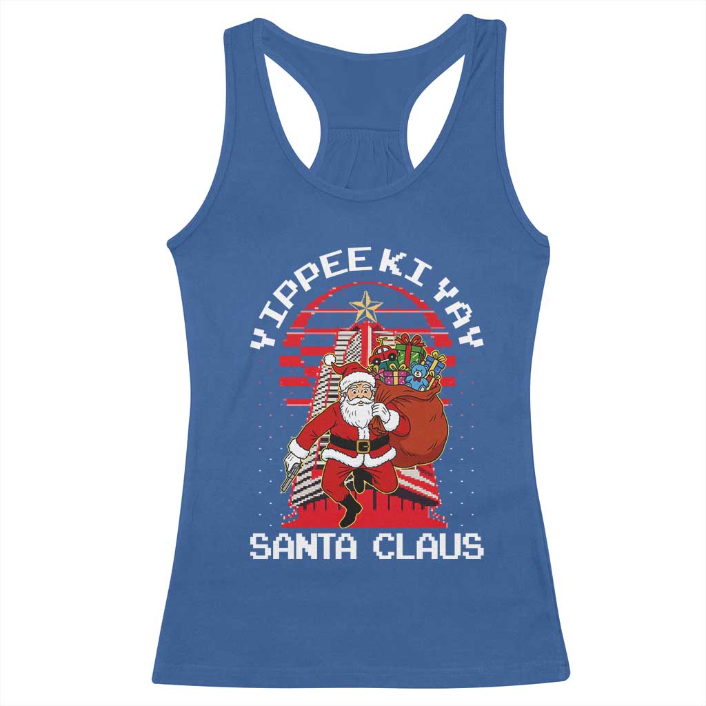 Nakatomi Plaza Christmas Racerback Tank Top Yippee Ki Yay Santa Claus - Wonder Print Shop
