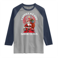 Nakatomi Plaza Christmas Raglan Shirt Yippee Ki Yay Santa Claus - Wonder Print Shop