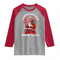 Nakatomi Plaza Christmas Raglan Shirt Yippee Ki Yay Santa Claus - Wonder Print Shop