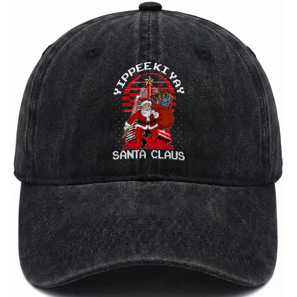 Nakatomi Plaza Christmas Washed Cotton Baseball Cap Yippee Ki Yay Santa Claus
