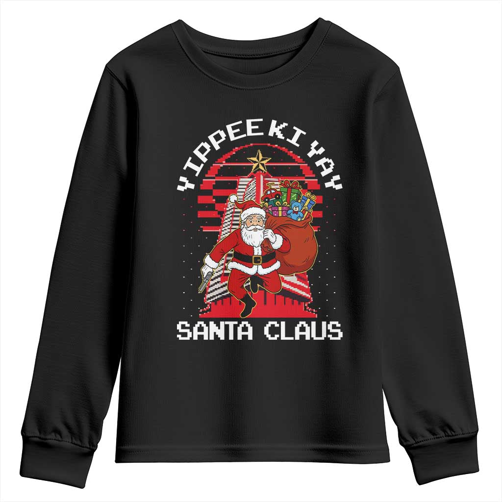 Nakatomi Plaza Christmas Youth Sweatshirt Yippee Ki Yay Santa Claus - Wonder Print Shop