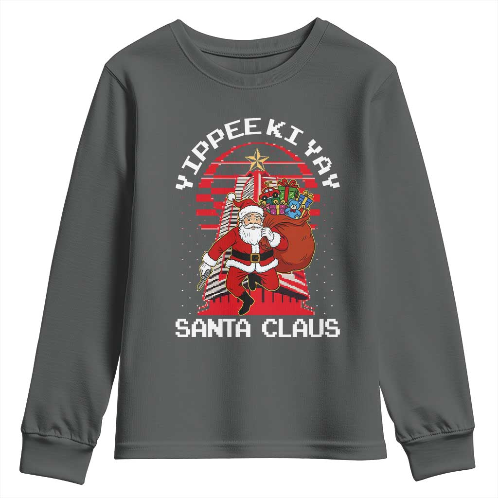 Nakatomi Plaza Christmas Youth Sweatshirt Yippee Ki Yay Santa Claus - Wonder Print Shop