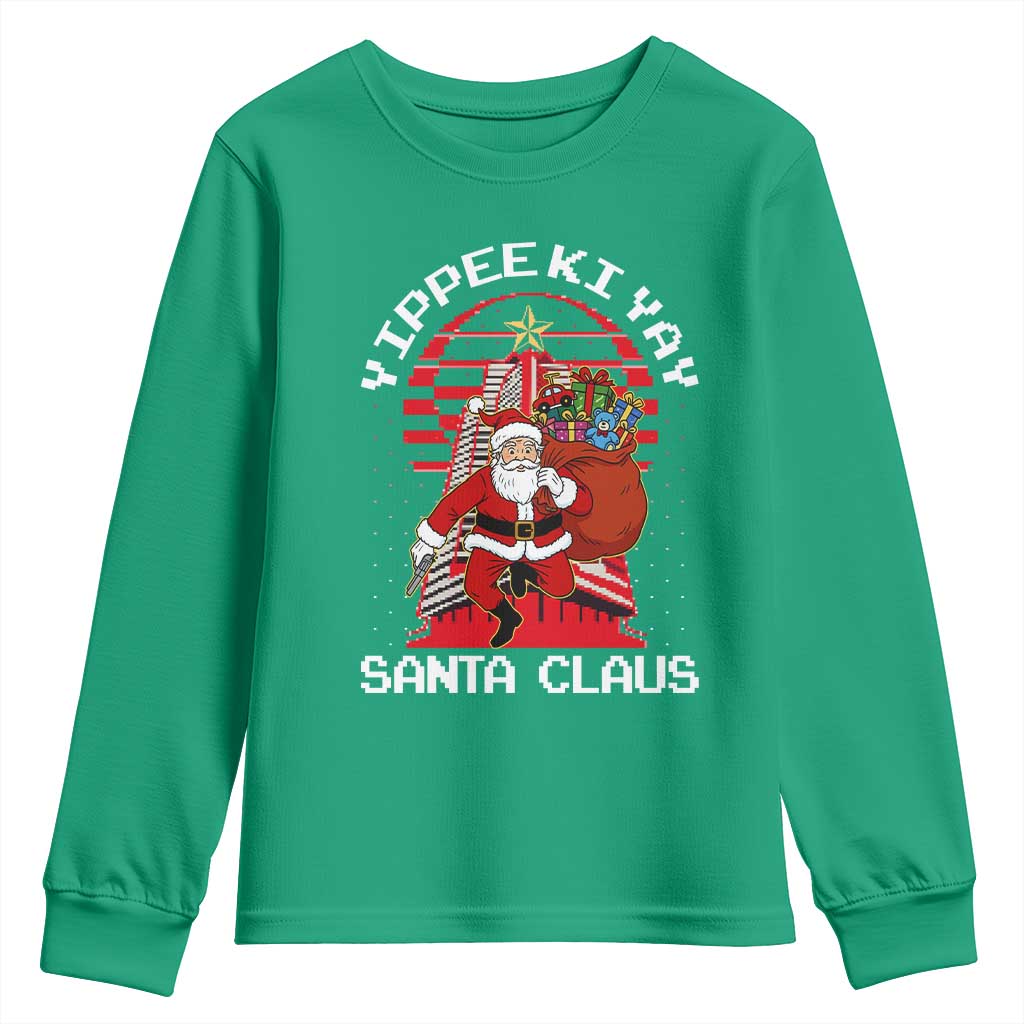 Nakatomi Plaza Christmas Youth Sweatshirt Yippee Ki Yay Santa Claus - Wonder Print Shop