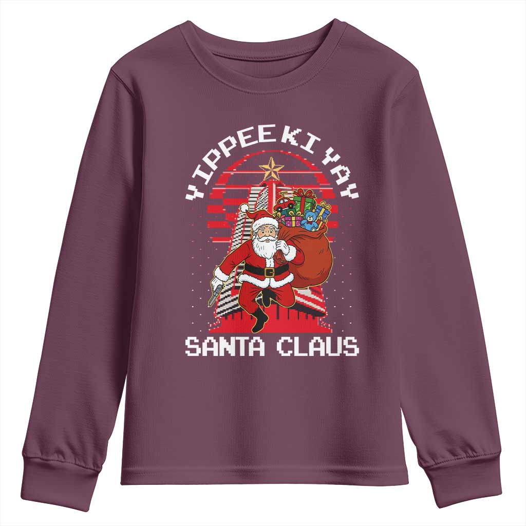 Nakatomi Plaza Christmas Youth Sweatshirt Yippee Ki Yay Santa Claus - Wonder Print Shop