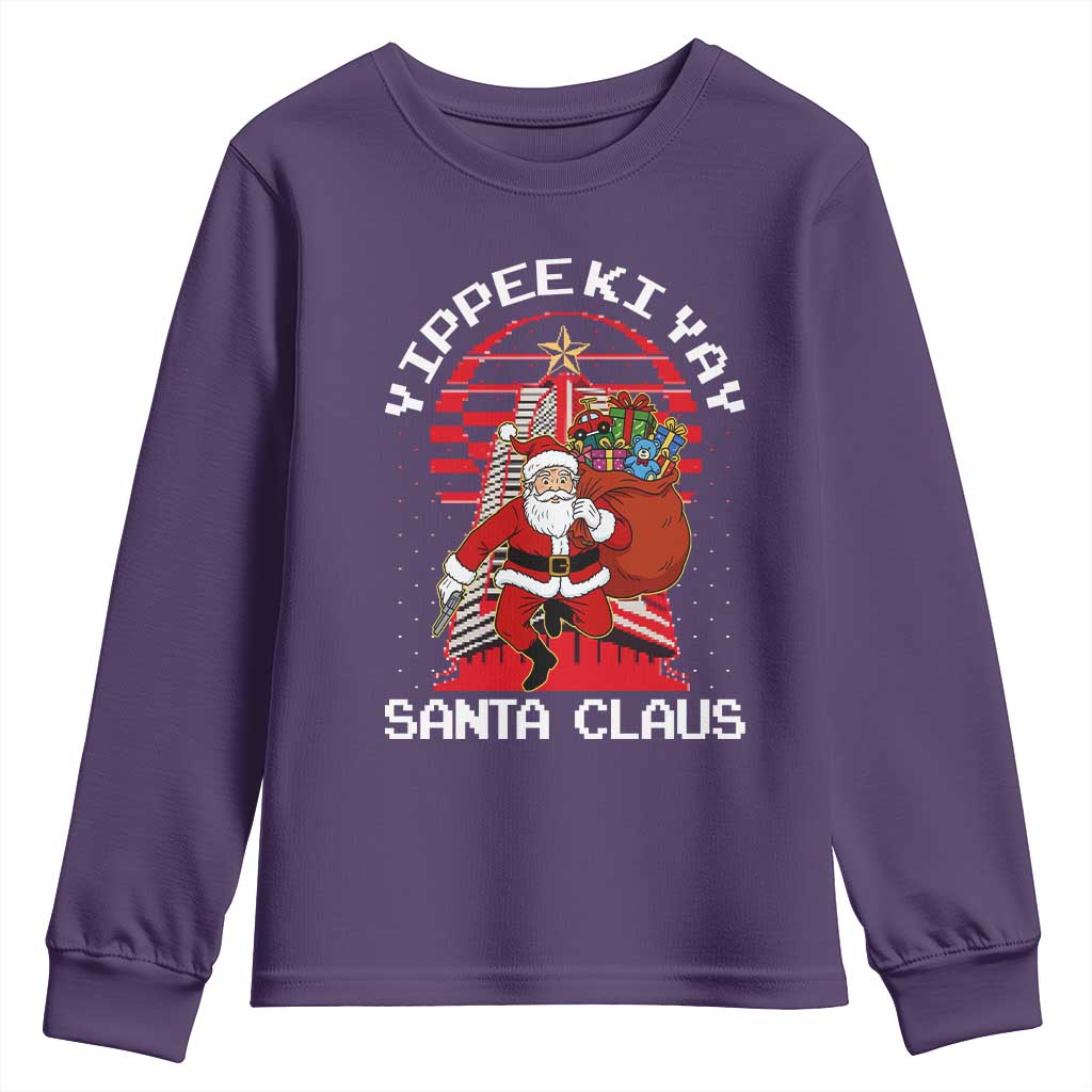 Nakatomi Plaza Christmas Youth Sweatshirt Yippee Ki Yay Santa Claus - Wonder Print Shop