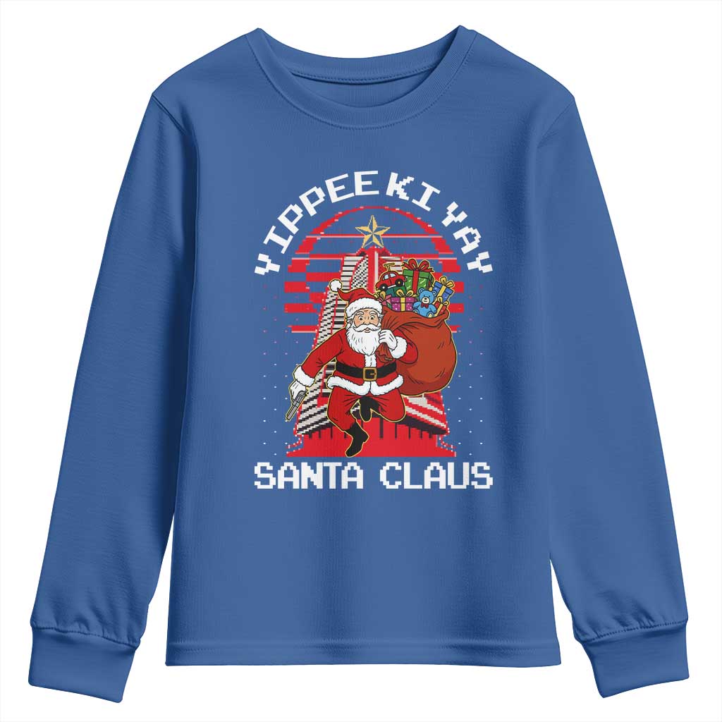 Nakatomi Plaza Christmas Youth Sweatshirt Yippee Ki Yay Santa Claus - Wonder Print Shop
