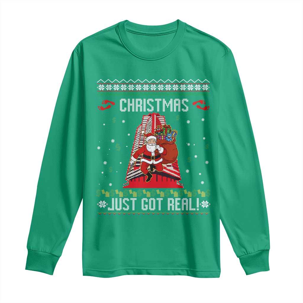 Nakatomi Plaza Christmas Long Sleeve Shirt Just Got Real - Wonder Print Shop