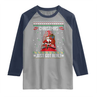 Nakatomi Plaza Christmas Raglan Shirt Just Got Real - Wonder Print Shop