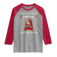 Nakatomi Plaza Christmas Raglan Shirt Just Got Real - Wonder Print Shop
