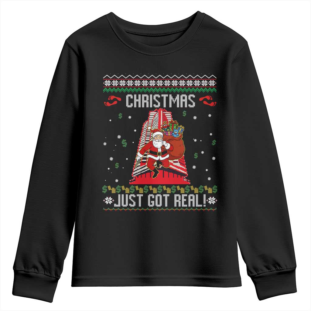 Nakatomi Plaza Christmas Youth Sweatshirt Just Got Real - Wonder Print Shop