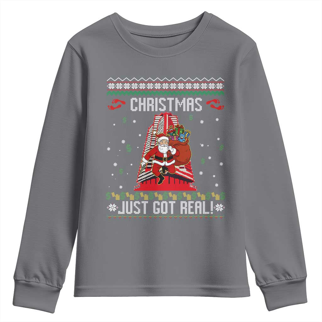 Nakatomi Plaza Christmas Youth Sweatshirt Just Got Real - Wonder Print Shop