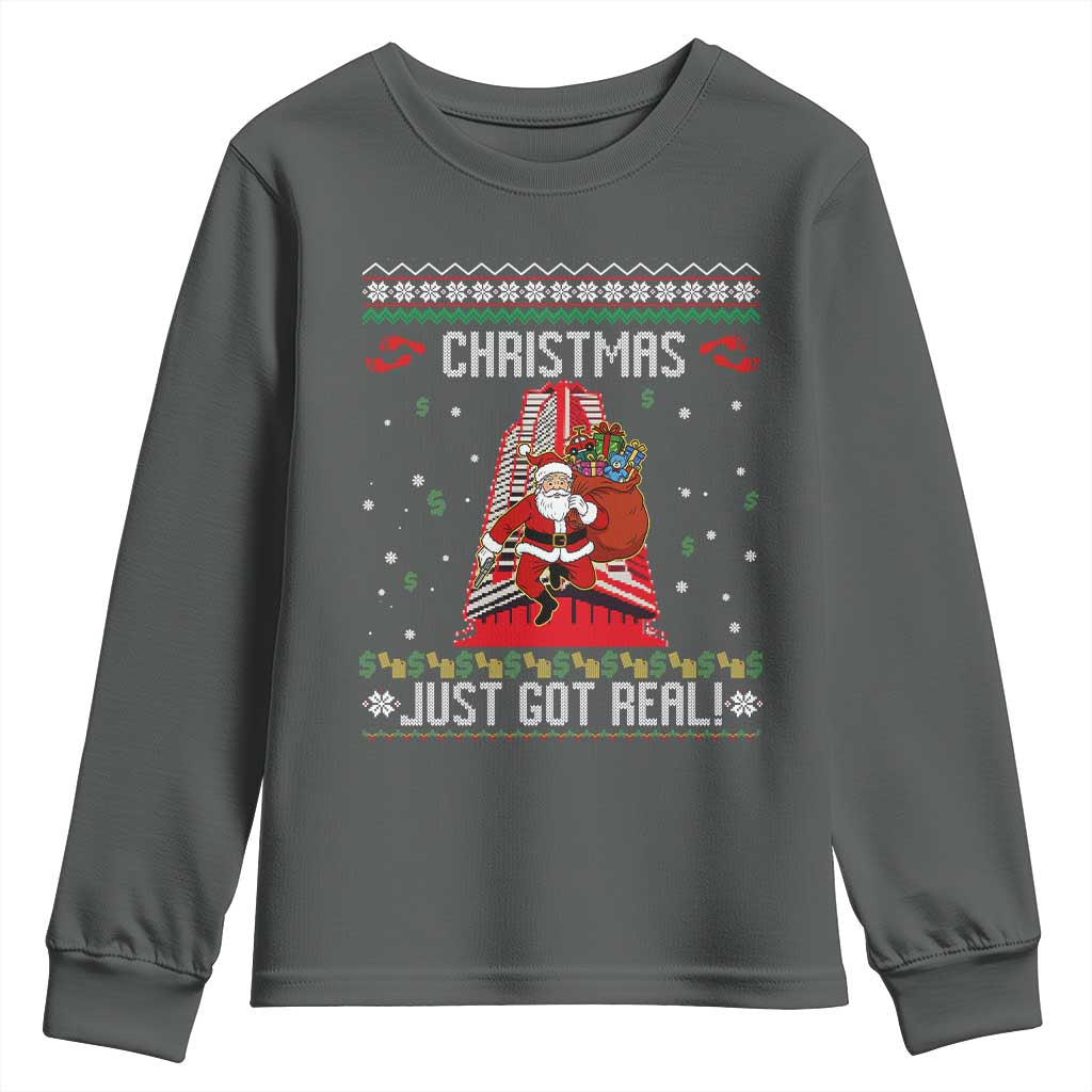 Nakatomi Plaza Christmas Youth Sweatshirt Just Got Real - Wonder Print Shop