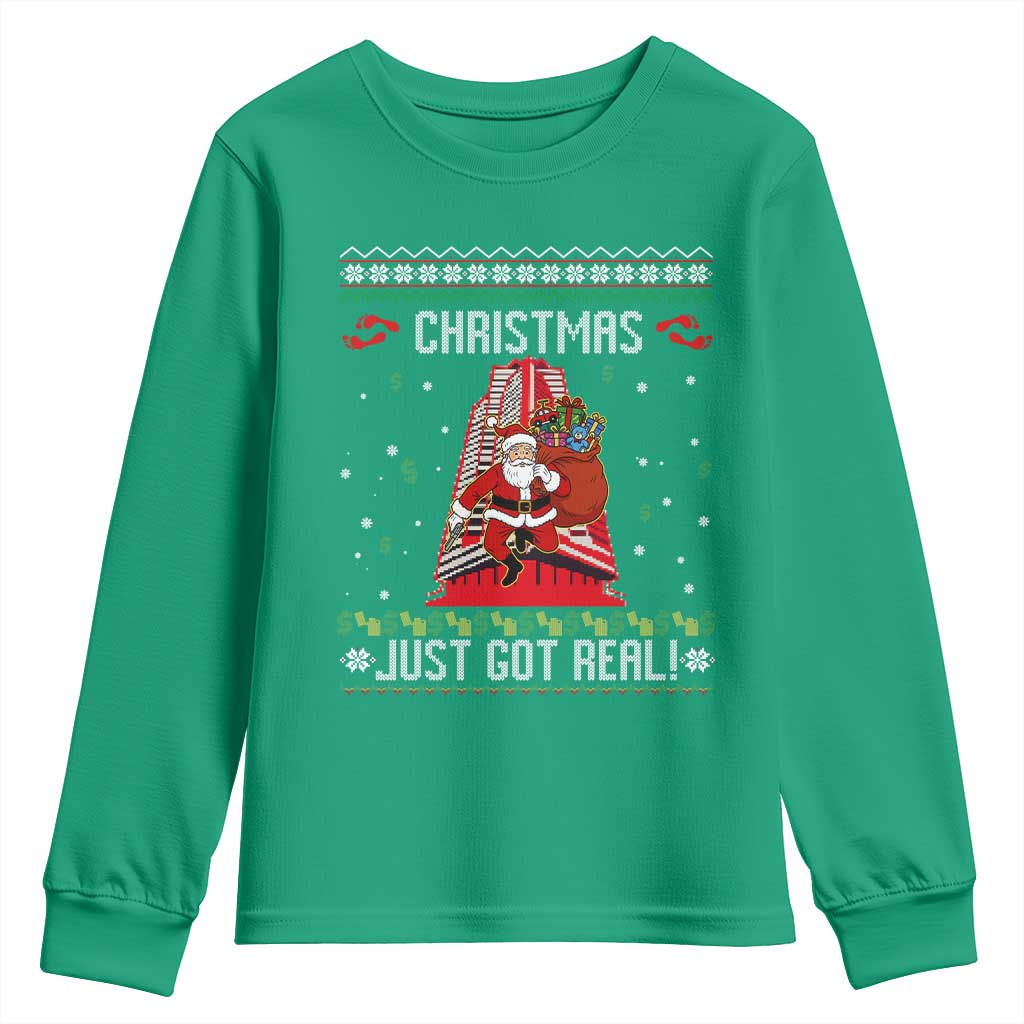 Nakatomi Plaza Christmas Youth Sweatshirt Just Got Real - Wonder Print Shop