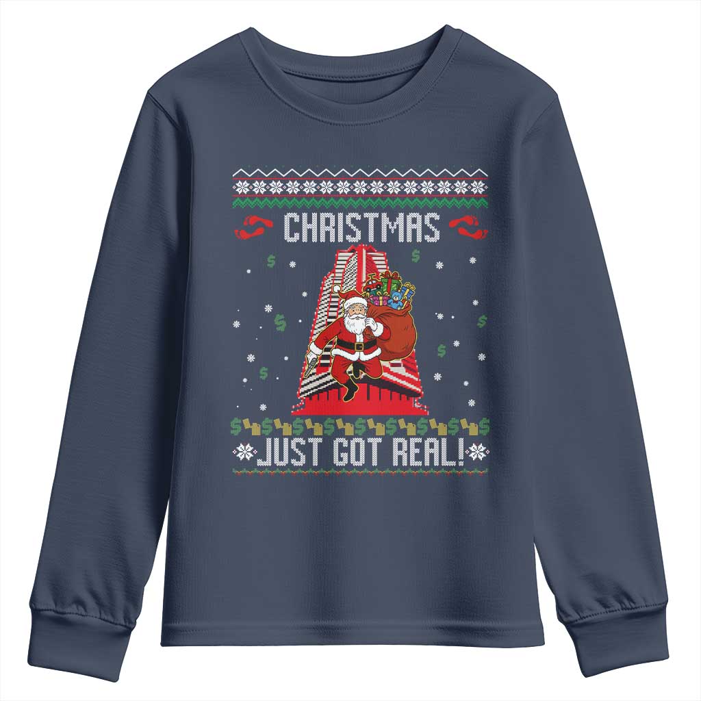 Nakatomi Plaza Christmas Youth Sweatshirt Just Got Real - Wonder Print Shop