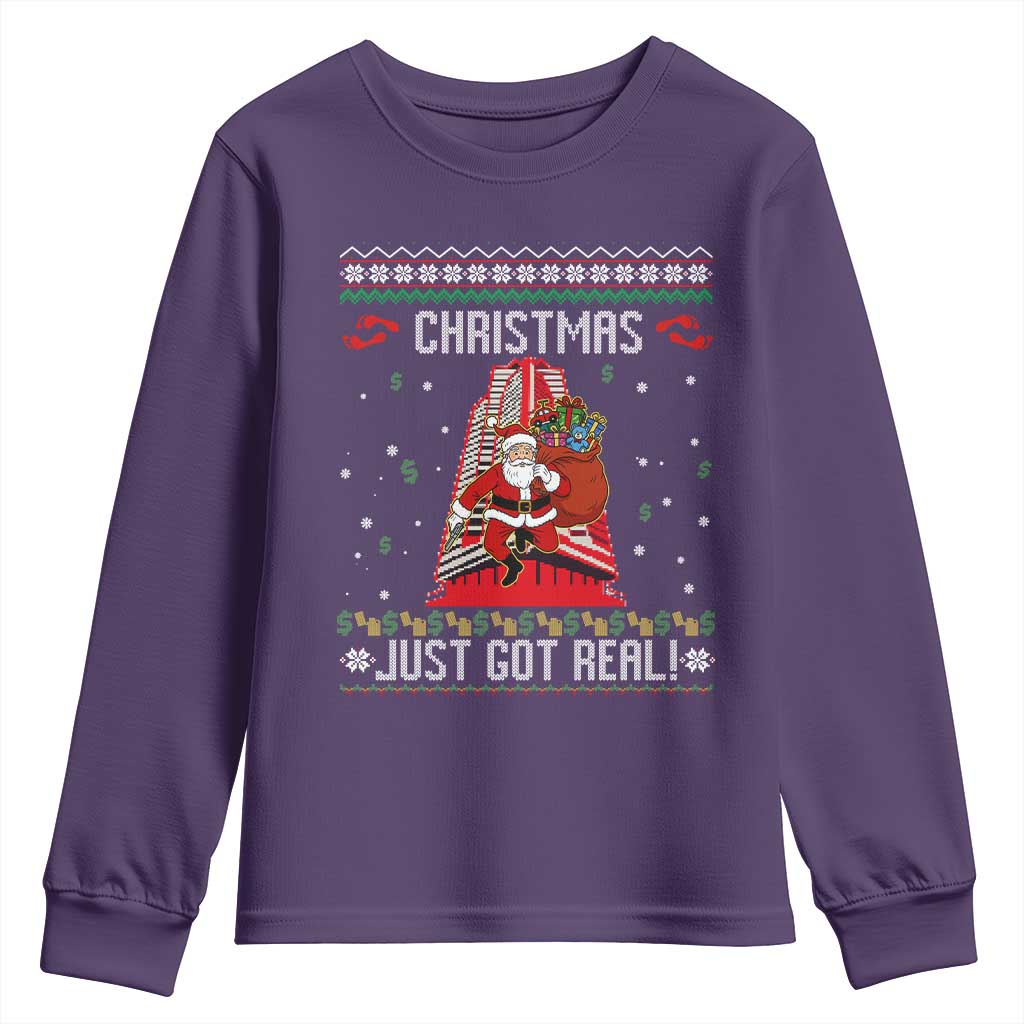 Nakatomi Plaza Christmas Youth Sweatshirt Just Got Real - Wonder Print Shop
