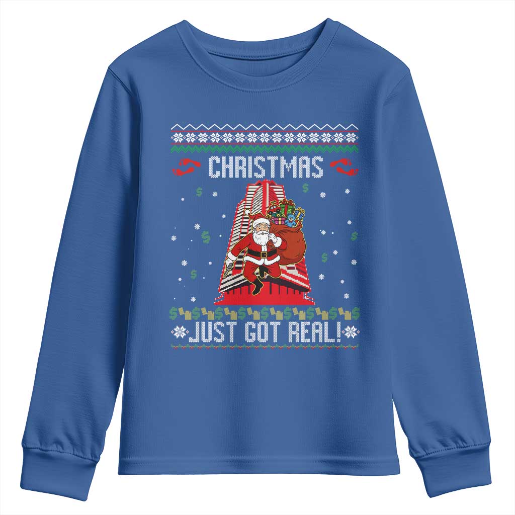 Nakatomi Plaza Christmas Youth Sweatshirt Just Got Real - Wonder Print Shop