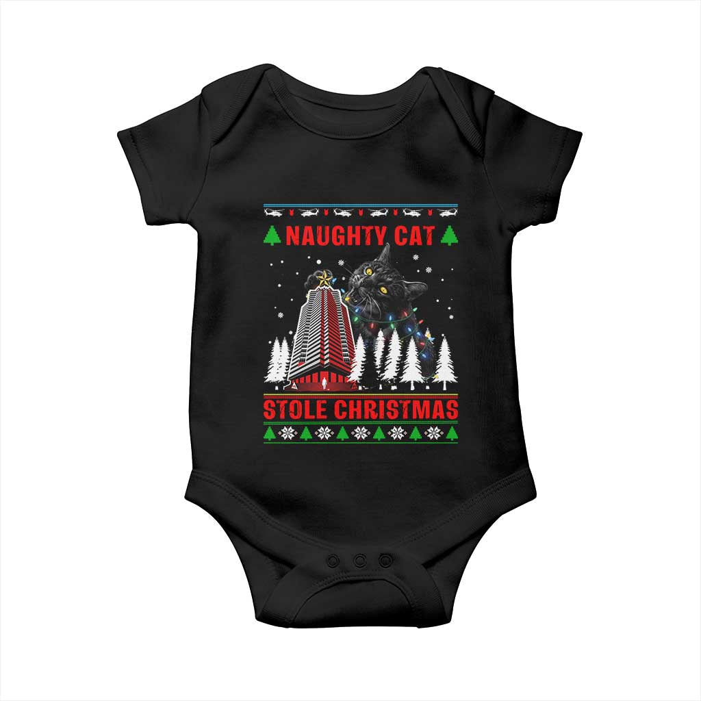 Nakatomi Plaza Christmas Baby Onesie Funny Catzilla Monster Xmas - Wonder Print Shop
