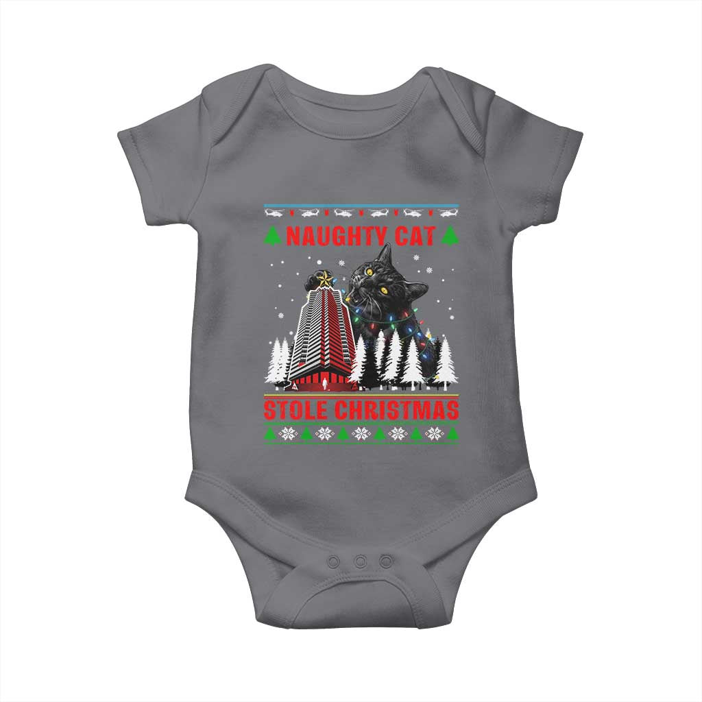 Nakatomi Plaza Christmas Baby Onesie Funny Catzilla Monster Xmas - Wonder Print Shop